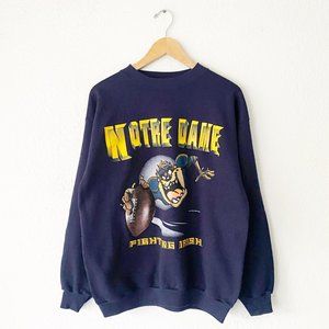 Vintage Taz Notre Dame Crewneck Sweatshirt 02E
